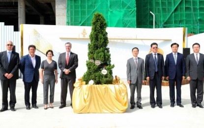 MGM China holds topping off ceremony for Cotai property